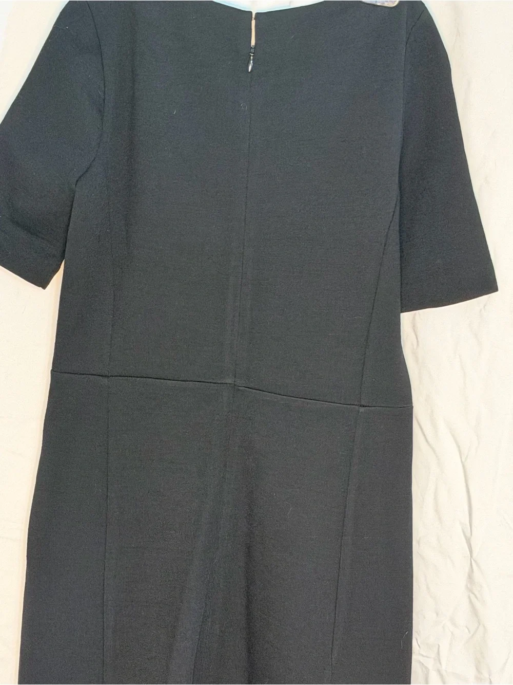 J. Crew Black Midi Sheath Dress with Short Sleeves - Picture 3 of 7